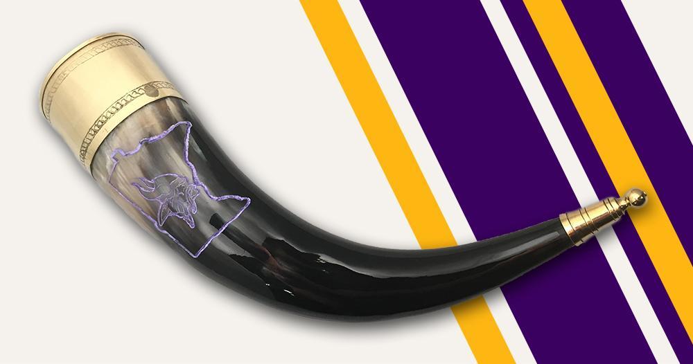 Viking Horn Logo - Giveaway – Win a custom engraved 12″ Minnesota Vikings Drinking Horn ...