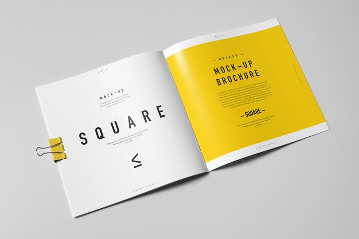 Yellow Tag Square Logo - Square Brochure Mock Up By Yogurt86 On Envato Elements