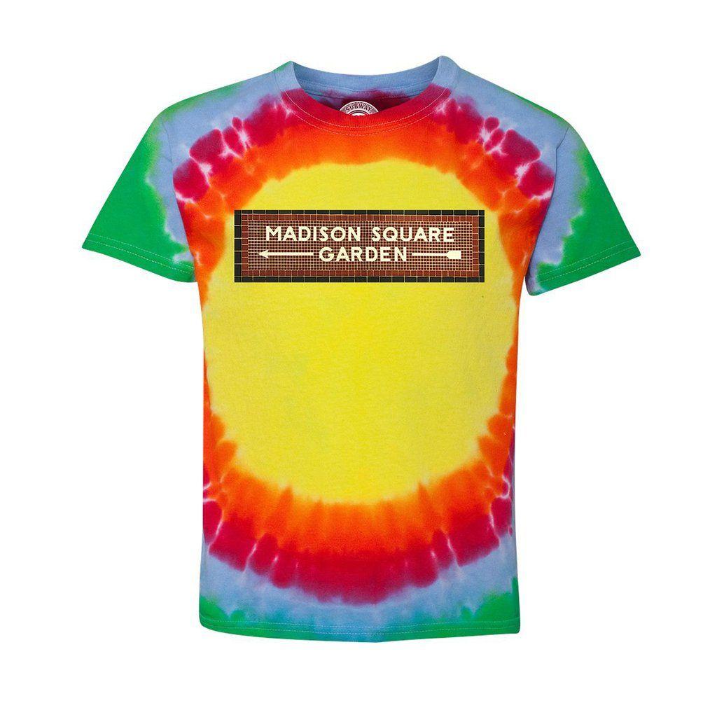 Yellow Tag Square Logo - Madison Square Garden T Shirt Tie Dye