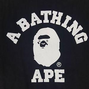 BAPE Black Logo - BAPE A BATHING APE Logo Rhinestone Eyes Short Sleeve Crewneck T ...