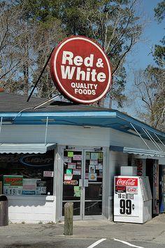 Red and White Grocery Logo - Best Red & White Food Store image. White food, Red, white, Old