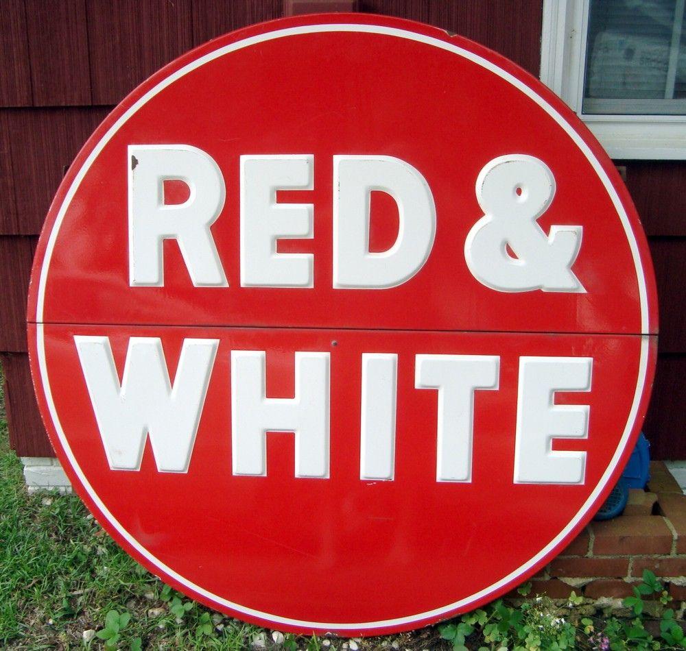 Red and White Grocery Logo - Red & White Food Stores 5ft Porcelain Sign. *Red & White F