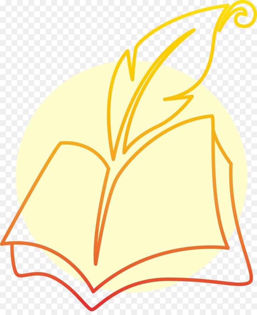 Yellow Flower Like Llogo Logo - Logo Quill Goose Feather Book yellow book goose hair LOGO