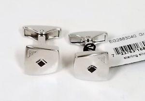 Stone Eagle Logo - NEW EMPORIO ARMANI STERLING SILVER+ONYX STONE EAGLE LOGO CUFFLINKS ...