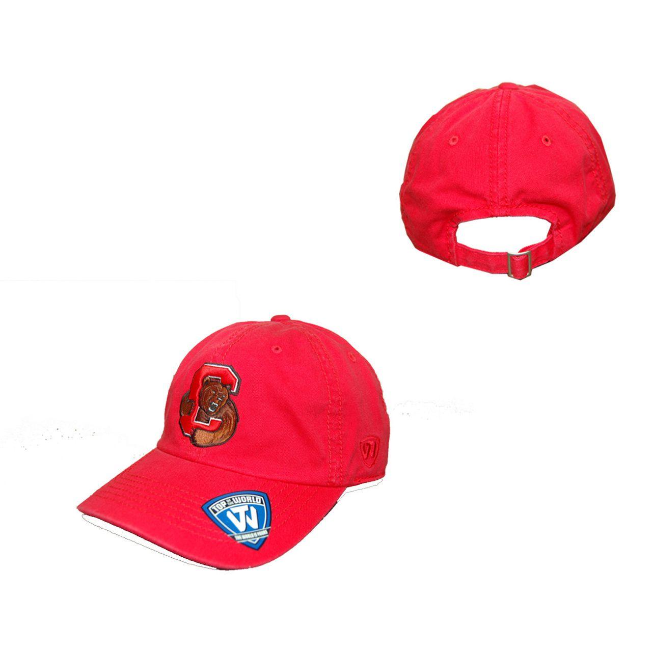 Cornell Big Red C Logo - Cornell Big Red Enzyme Washed Adjustable Hat - Red - Campus Colors