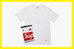 Red White Box Logo - Supreme Box Logo Hanes T Shirt Tagless Tee PCL CDG Mini Red White S