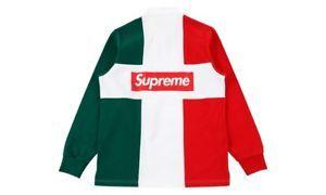 Red White Box Logo - Supreme Split Rugby FW16 Rare Size Small Deadstock Green Red White ...