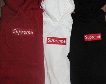 Red White Box Logo - Supreme hoodie box logo