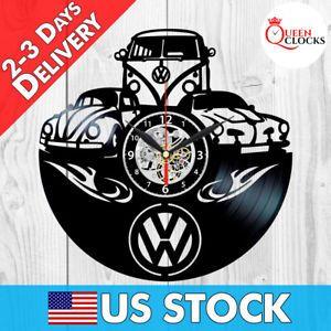 Retro Automotive Logo - Volkswagen Retro Car Logo Vinyl Record Clock Gift Vintage VW Emblem ...