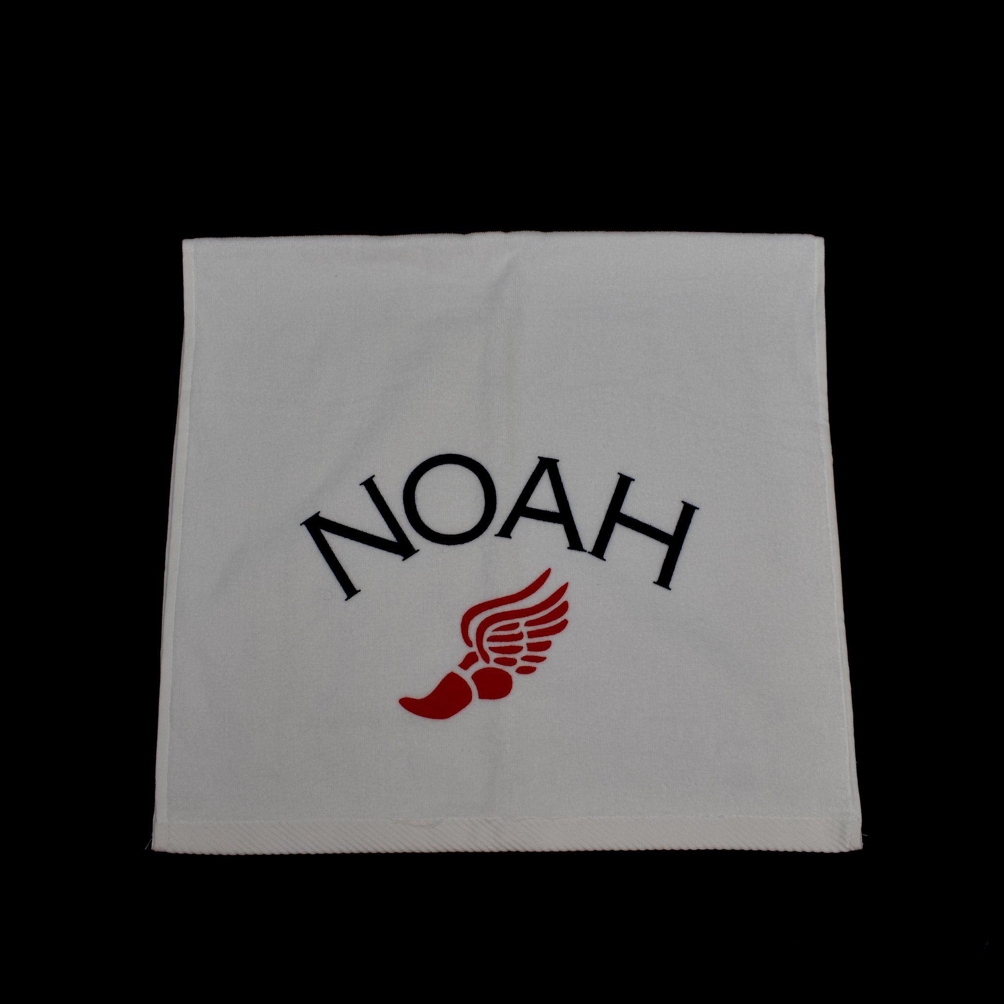 White Winged Foot Logo - Noah - White Winged Foot Logo Print Cotton Terry Hand Towel – eluXive
