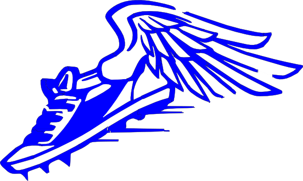 White Winged Foot Logo - Winged Foot, Blue And White clip art clip art online