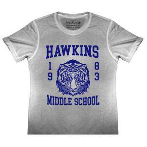 Gray Middle School G Logo - KIDS Hawkins Middle School Tigers T Shirt 11 Eleven TV Boys Girl AV ...