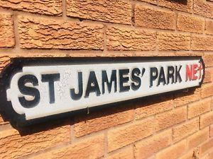 United Road Logo - St James' Park Football Vintage Street Sign Newcastle United Road ...