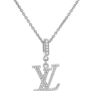 Pendant Louis Vuitton Logo - Louis Vuitton 18K White Gold Diamond Logo from Modnique | Fashion