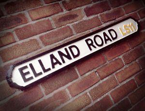 United Road Logo - Elland Road Old Fashioned Football Vintage Street Sign Leeds United ...