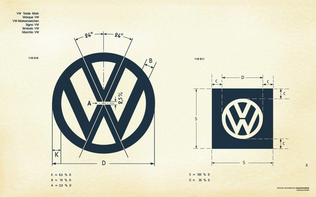 Vintage VW Logo - Recreated Vintage VW Logo Specifications – 1967 VW Beetle