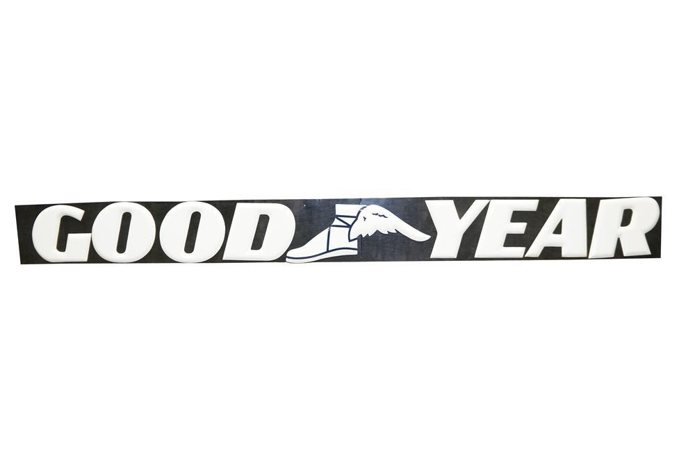 White Winged Foot Logo - Fabulous large 1950s Good Year Tires automotive garage sign w