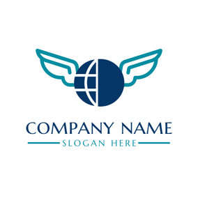 Blue Wing Logo - Free Wings Logo Designs. DesignEvo Logo Maker