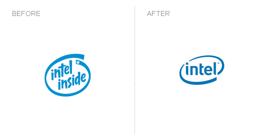 Nice Intel Logo - Before & After Logo Designs I. Which one's better? | Logo Design ...