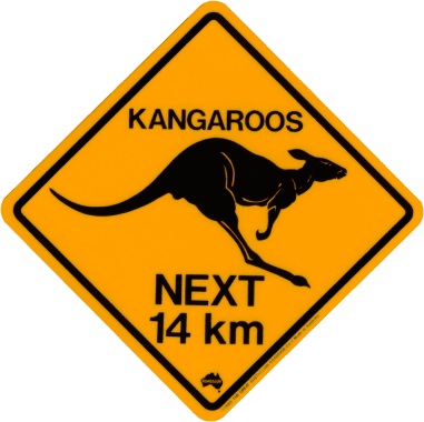 Australia Kangaroo Logo - Details about Large Kangaroo Road Sign, 38x38cm