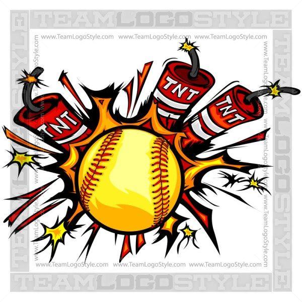 TNT Softball Logo - Dynamite Softball Logo - Vector Clipart Fastpitch