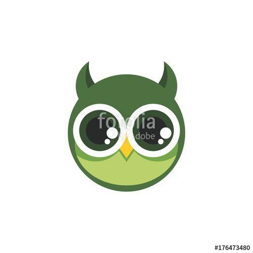 Green Owl Logo - cute green owl logo
