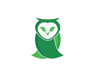 Green Owl Logo - Logopond, Brand & Identity Inspiration Owl logo with leaf