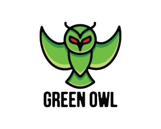 Green Owl Logo - green owl Designed
