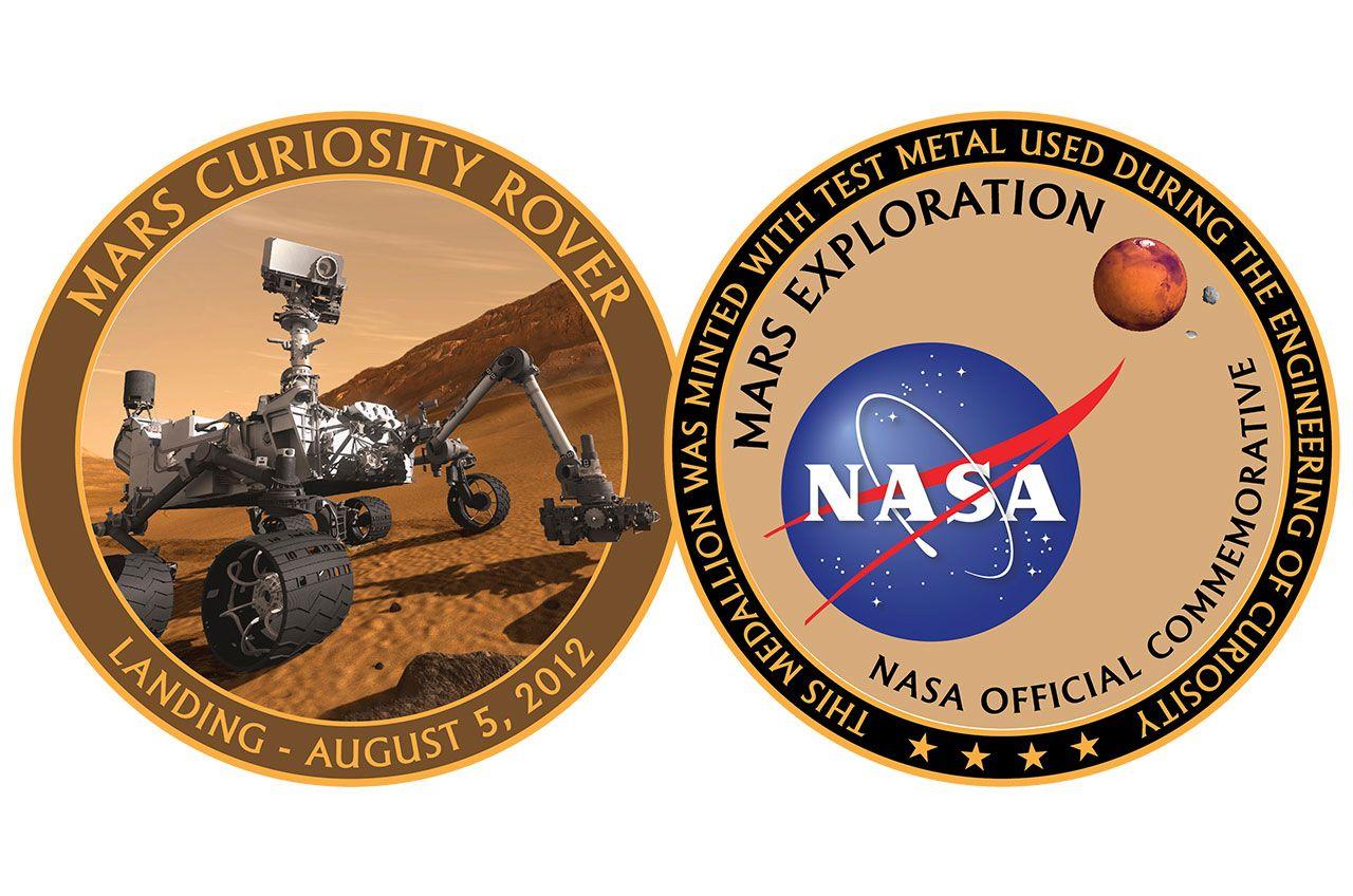 Mars Rover Logo - NASA medallion commemorates Curiosity rover's first year on Mars ...