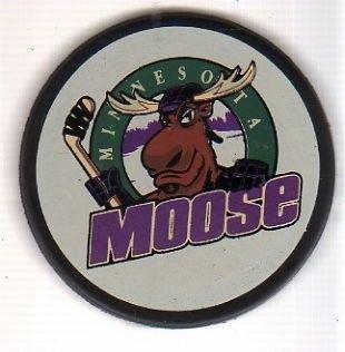 Minnesota Moose Logo - IHL Minnesota Moose League 50th Back Logo Hockey Puck | #117001878
