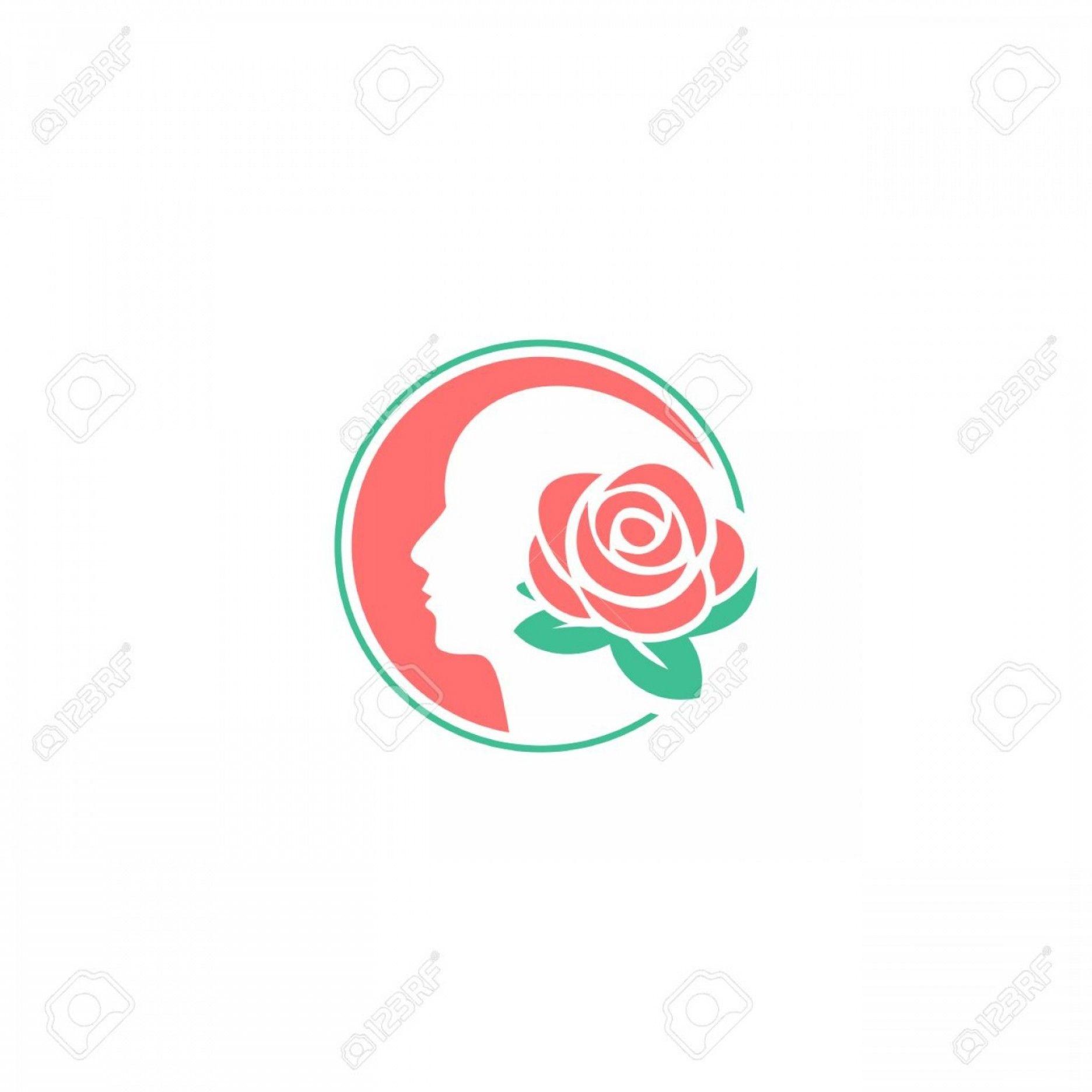 Modern Face Logo - Photostock Vector Flower Logo Design Template Woman Face Vector