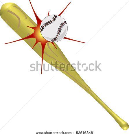 Bat Hitting Ball Logo - Bat Hitting Baseball Clipart