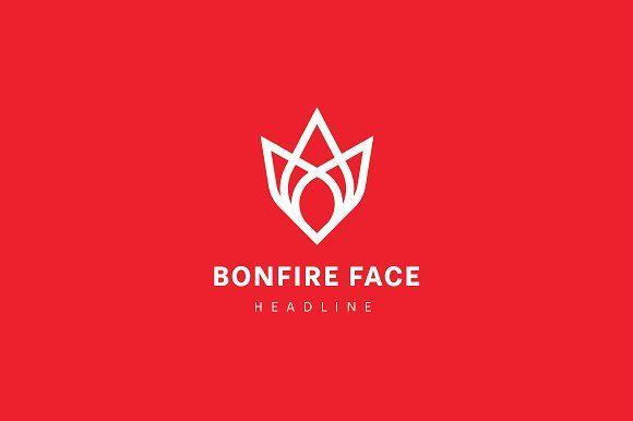 Modern Face Logo - Bonfire face logo. ~ Logo Templates ~ Creative Market