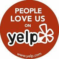 People Love Us On Yelp Logo - YELP LOGO STICKER DECAL RED 3