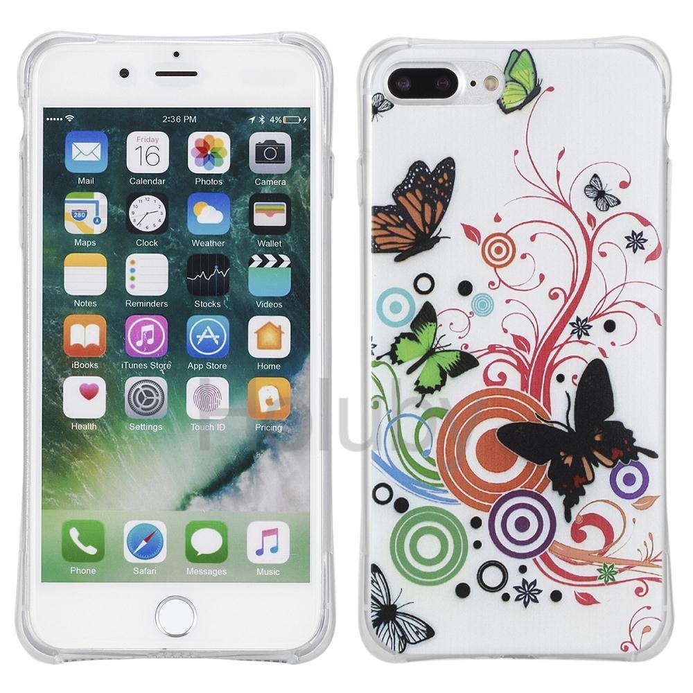 4 Color Butterfly Logo - Soft TPU Back Cover Protective Case for iPhone 7 Plus