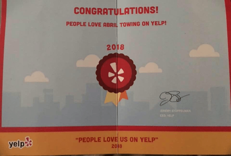 People Love Us On Yelp Logo - People Love us on Yelp! — Abril Towing LLC