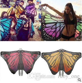 4 Color Butterfly Logo - Butterfly Peacock Wing Beach Towel Multi Function Tippet Chiffon ...