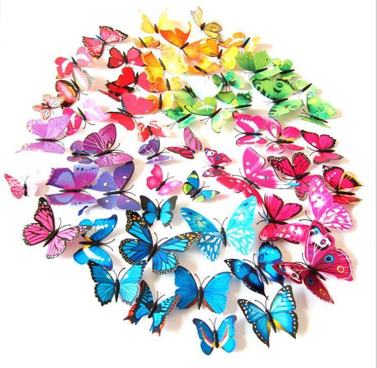 4 Color Butterfly Logo - $1.99 - 12Pcs 3D 4 Color Butterfly Art Design Decal Wall Stickers ...