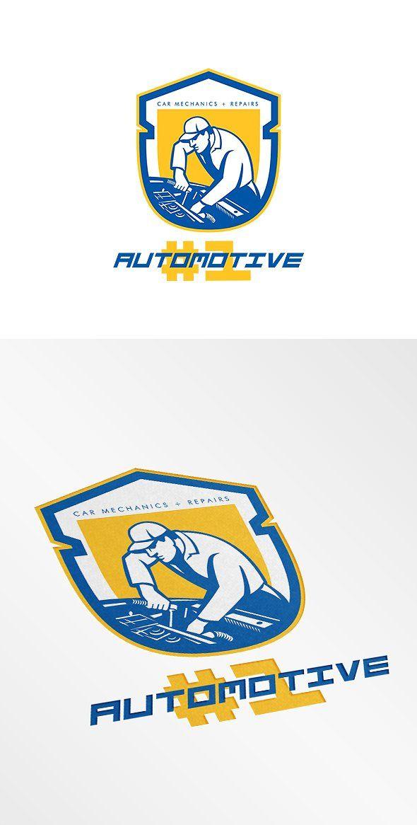 Automotive Repairs Logo - Automotive Car Mechanics and Repairs Logo Templates Creative Market