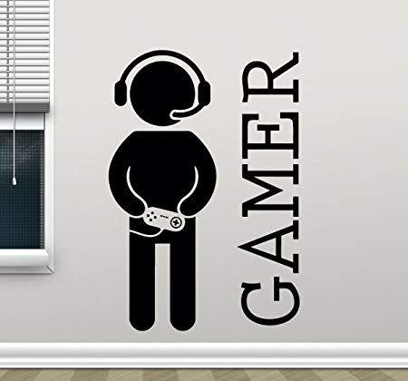 Amazon Gaming Logo - Gamer Logo Wall Decal Gaming Vinyl Sticker Joystick Gamepad Game ...