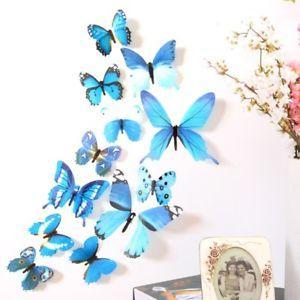 4 Color Butterfly Logo - 3D Butterfly Decal Wall Stickers Home DIY Art Decor for Children ...