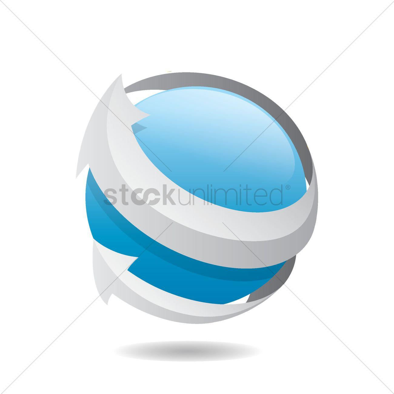 Sports Globe Logo - Globe logo element with abstract concept Vector Image