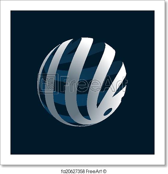 Sports Globe Logo - Free art print of Globe Logo. Abstract 3D Globe Logo. FreeArt