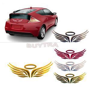 Red and Silver Car Logo - 1Pcs Gold Silver Red Optional for Car Decoration 3D Angel Fairy ...