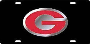 Red and Silver Car Logo - Amazon.com : Georgia Bulldogs Black Car Tag W Silver Red Logo G