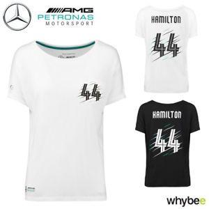 Girls Back to Back Logo - 2018 Mercedes-AMG F1 Lewis Hamilton Ladies #44 Logo T-Shirt Tee ...