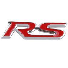 Red and Silver Car Logo - Emblem 3D RS in Metal Badge Logo Car Radiator Grille Decor Red