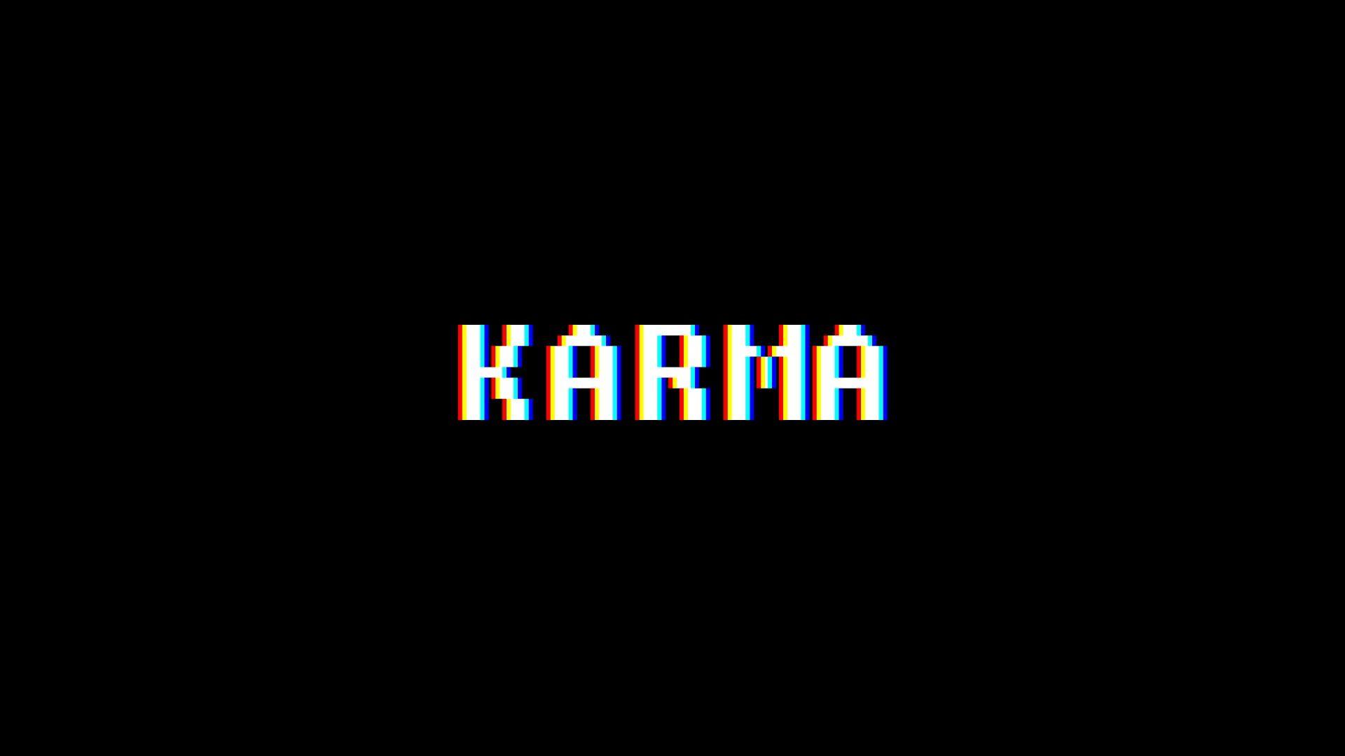 Karma Word Logo - Retro videogame KARMA word text computer tv glitch interference ...