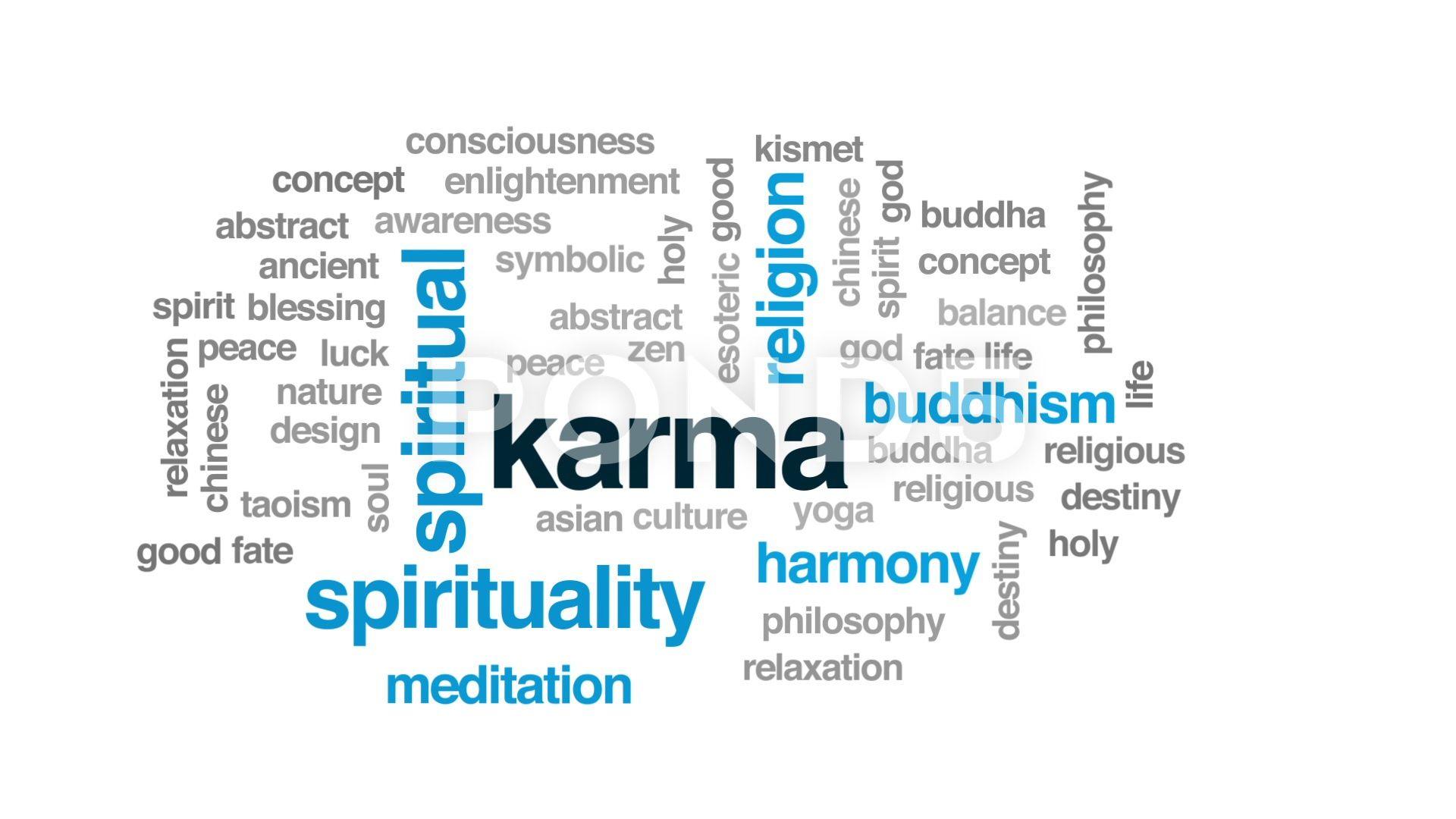 Karma Word Logo - Karma animated word cloud, text design animation. ~ Footage #79892043