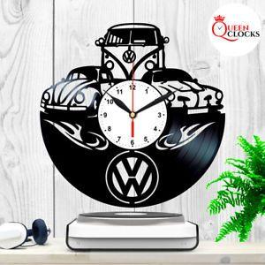 Vintage Volkswagen Logo - Volkswagen Retro Car Logo Vinyl Record Clock Gift Vintage VW Emblem ...